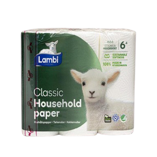 LAMBI Hushållspapper WHITE 3-layer 6-P