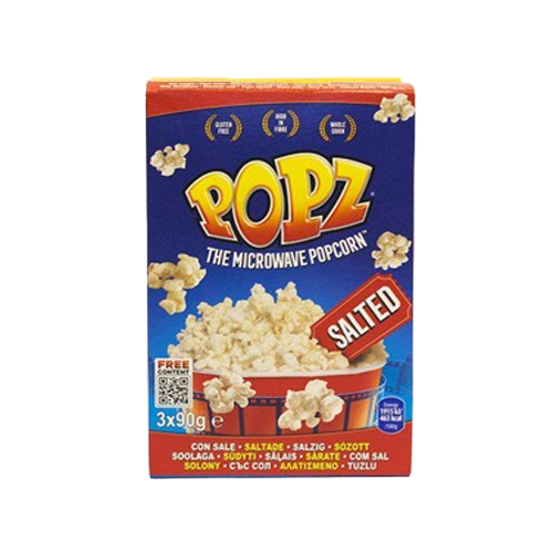 POPZ Microwave Popcorn Salted 3-p